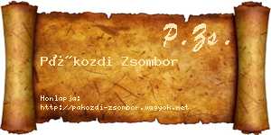 Pákozdi Zsombor névjegykártya